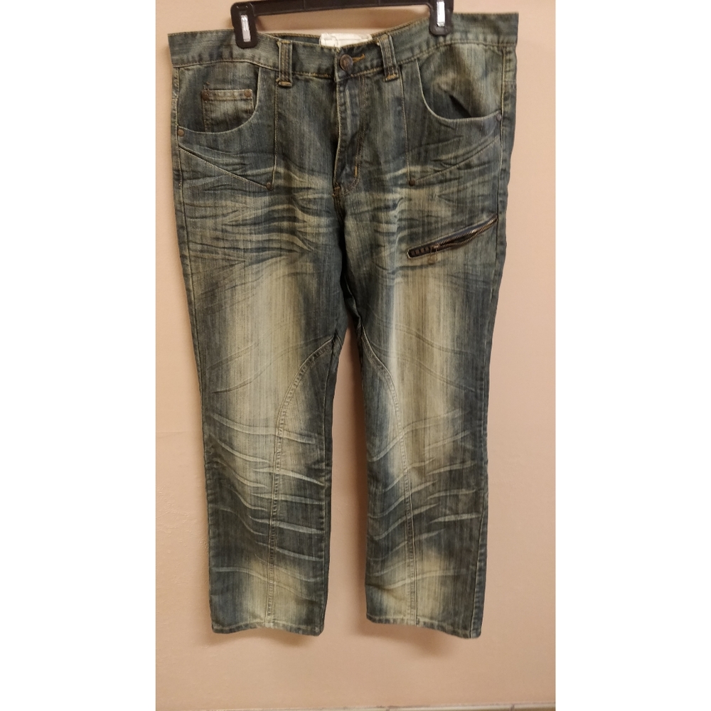 FUSAI By Focus Jeans Men's Distressed Zippers